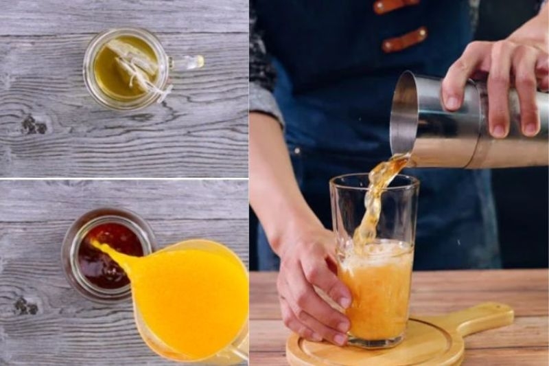 cách làm trà đào cam sả 4