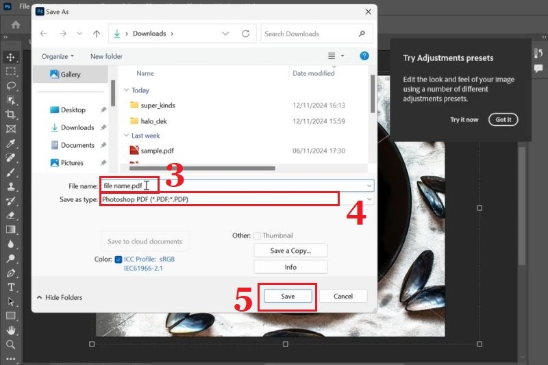 Cách lưu file PDF trong Photoshop ảnh 5