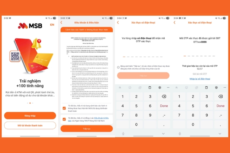 cách mở tài khoản MSB online 2