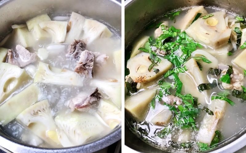 Cách nấu canh mít non với xương