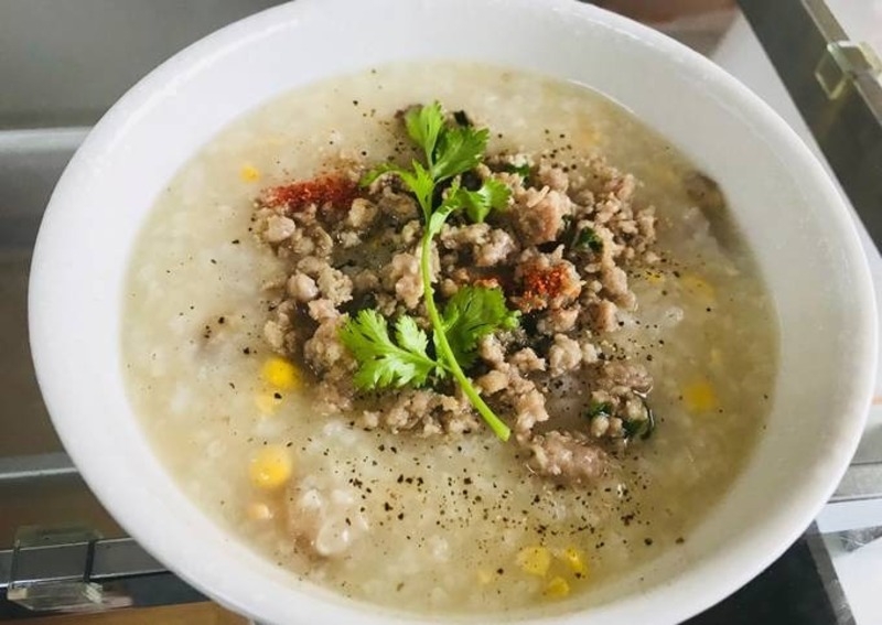 Tô cháo hải sâm khô thịt băm nóng hổi, bổ dưỡng