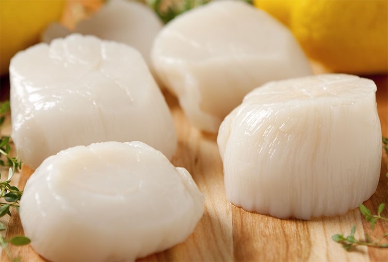 Sò điệp tươi ngon đã sơ chế sẵn sàng kết hợp cùng hải sâm khô