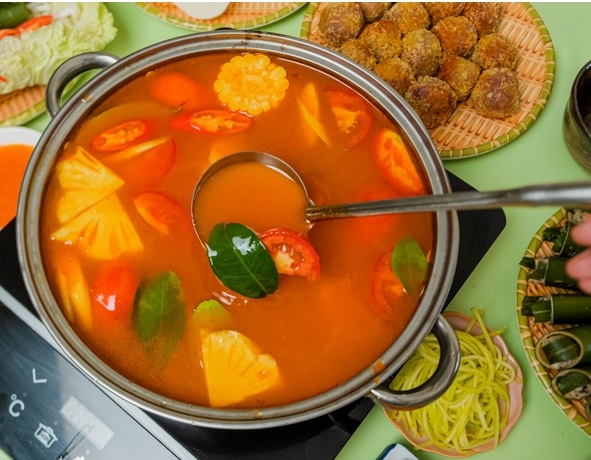 cách nấu lẩu cá thác lác với nấm (ảnh 6)