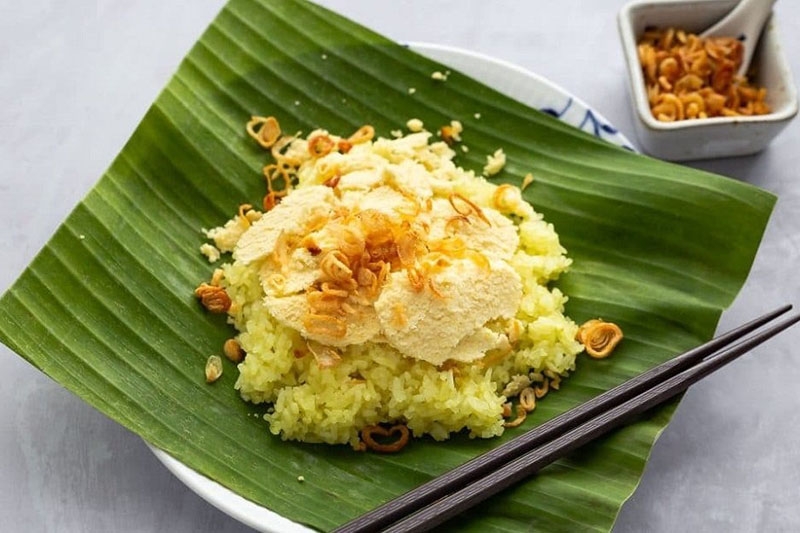 Cách nấu xôi nghệ vàng bằng nồi cơm điện (hình 10)