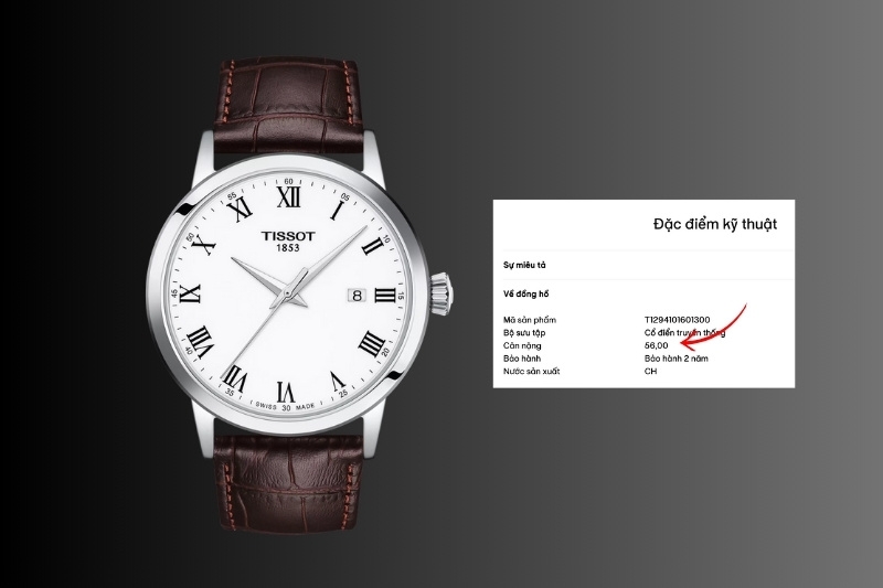 cách nhận biết đồng hồ Tissot chính hãng qua trọng lượng máy