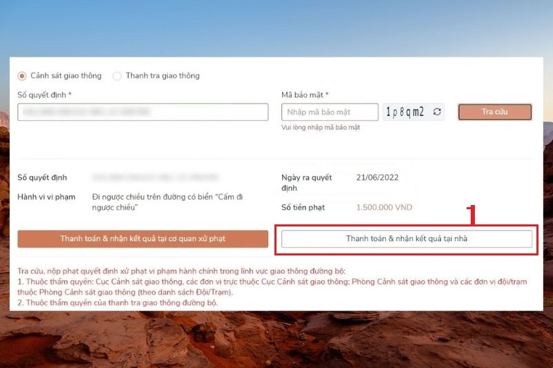 Cách nộp phạt vi phạm giao thông online ảnh 11
