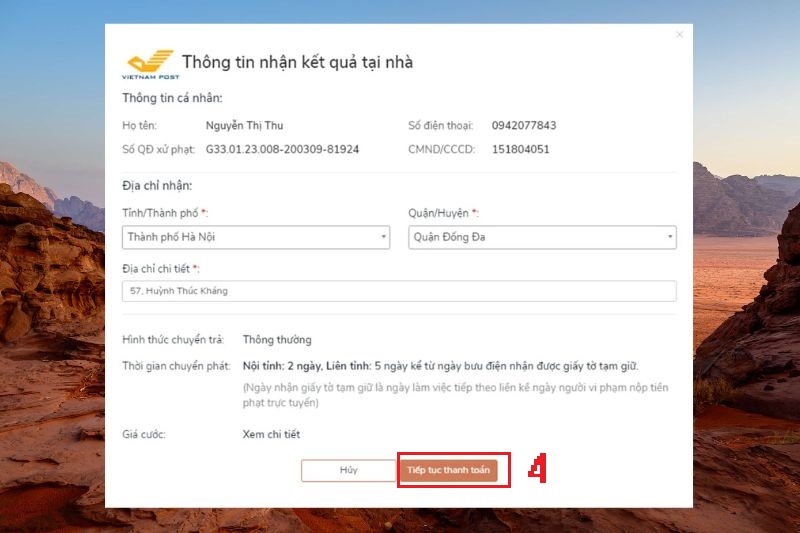 Cách nộp phạt vi phạm giao thông online ảnh 14
