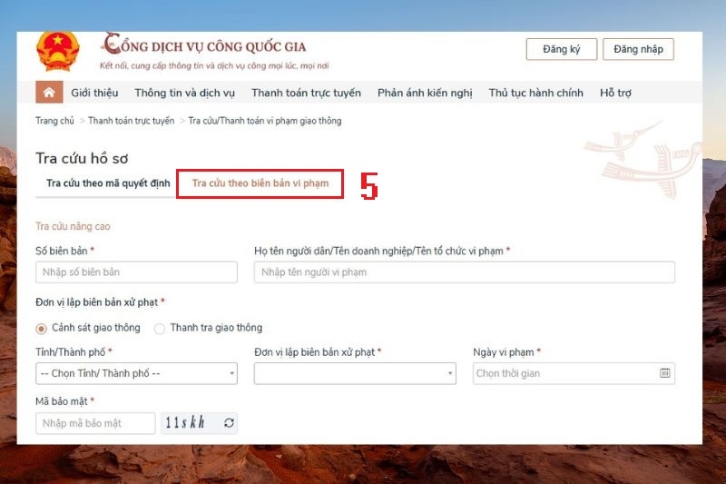 Cách nộp phạt vi phạm giao thông online ảnh 5