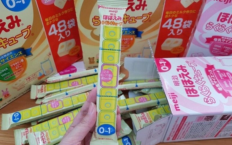 Lấy lượng sữa Meiji dạng thanh phù hợp