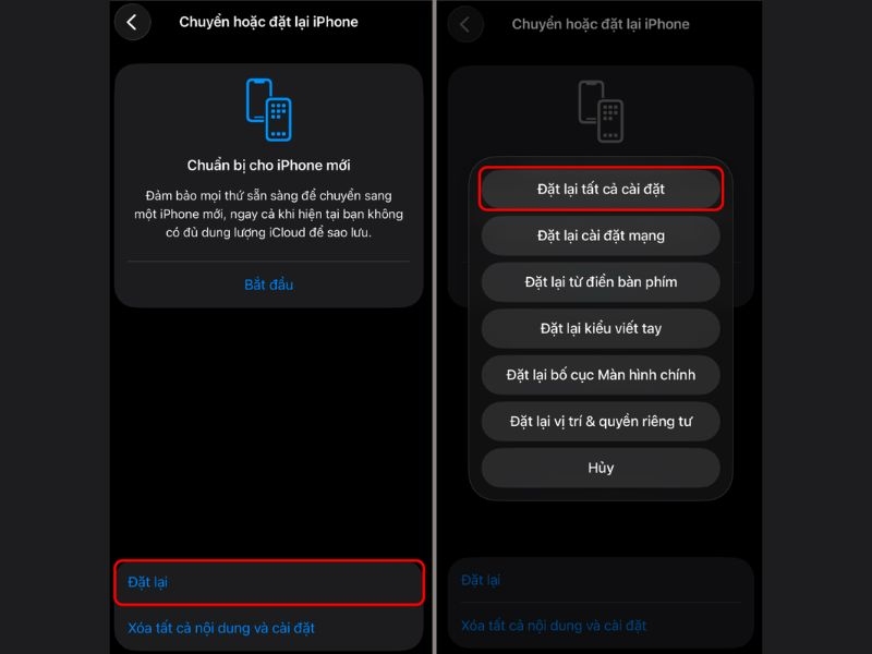 Cách đặt lại tất cả cài đặt iPhone 17 Pro (Reset All Settings)