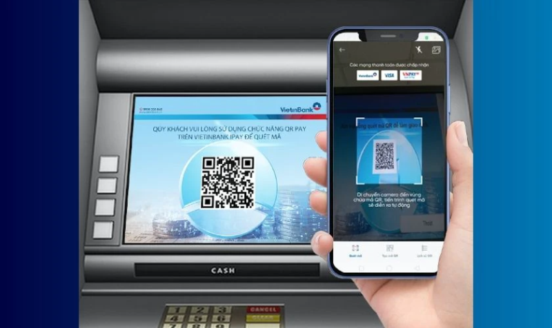 Cách rút tiền liên ngân hàng bằng mã QR tại ATM VietinBank (hình 3)