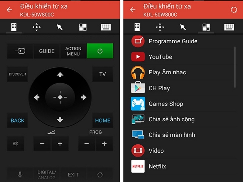 c&aacute;ch sử dụng điện thoại điều khiển Android tivi Sony - H&igrave;nh 3