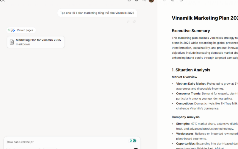Dữ liệu Grok 3 cung cấp chi tiết