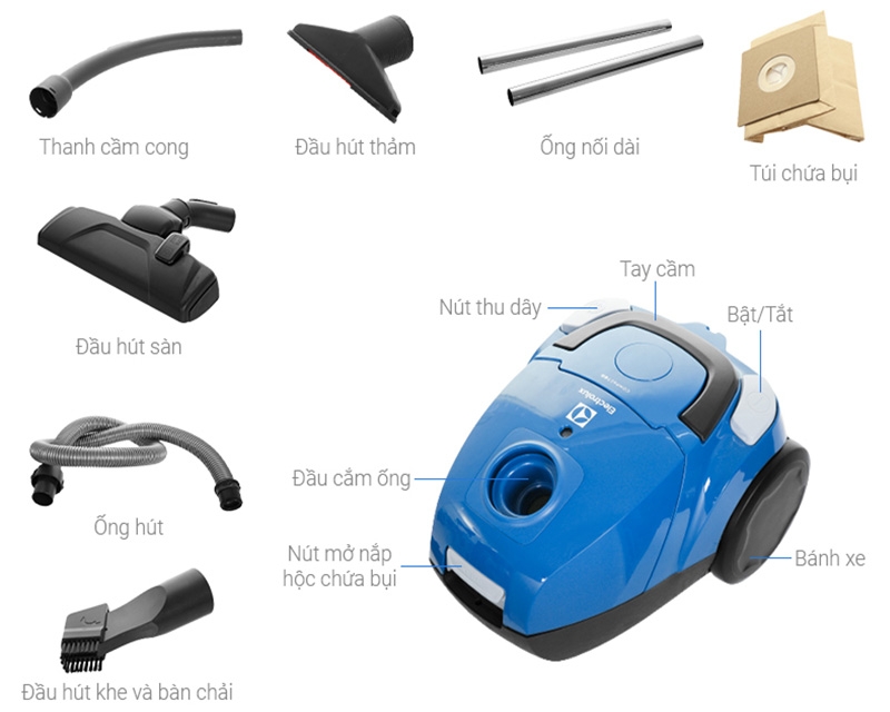 cau tao may hut bụi electrolux