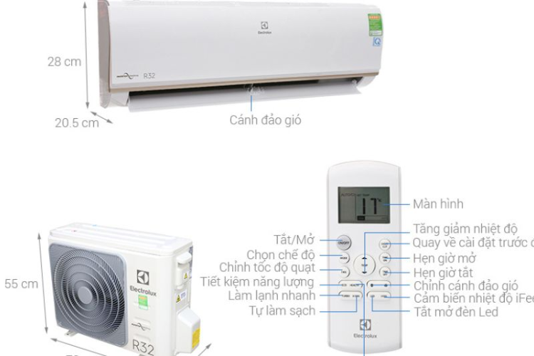 Các chức năng trên remote máy lạnh Electrolux R32