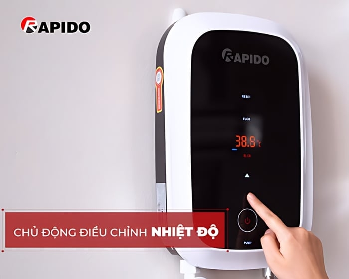 cach dung may nuoc nong rapido
