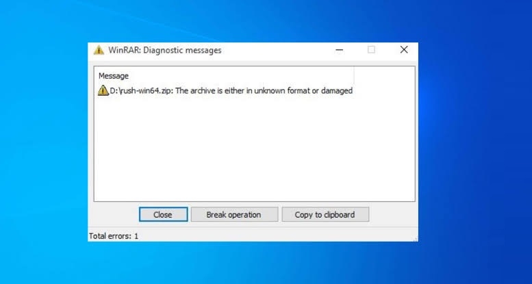 Cách sửa lỗi WinRAR Diagnostic Messages 1