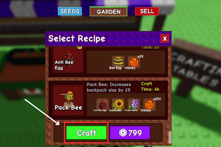 Cách tăng dung lượng balo Grow A Garden 3