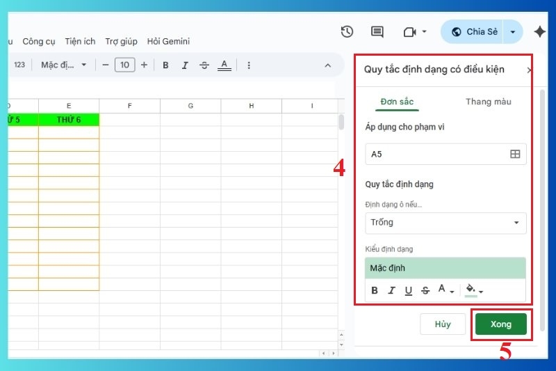 Cách tạo bảng trong Google Sheet ảnh 7