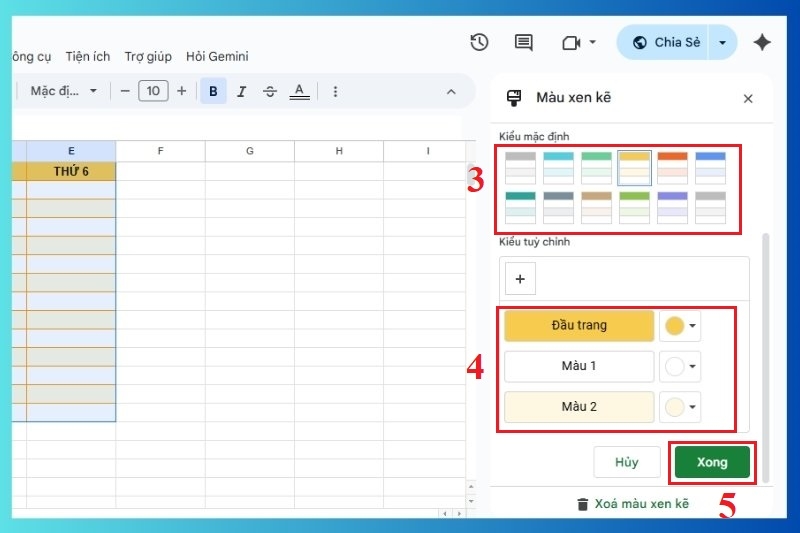 Cách tạo bảng trong Google Sheet ảnh 9