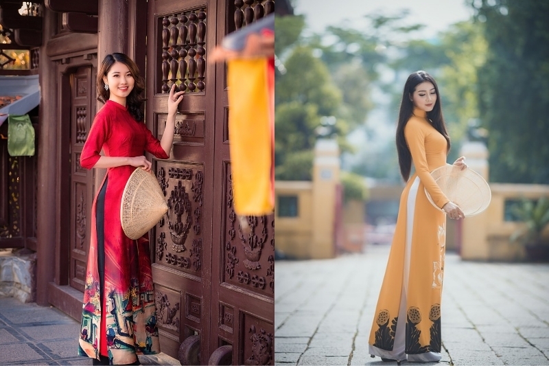Chụp ảnh với nón lá dịu dàng