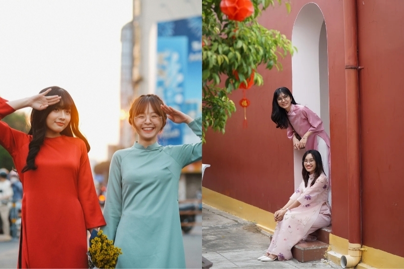 Chụp ảnh với cô bạn thân, nhóm bạn