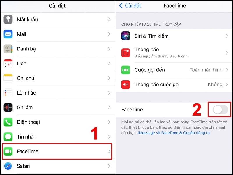 Cách tắt FaceTime trên iPhone, iPad 3
