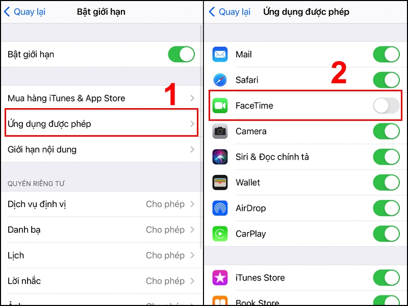 Cách tắt FaceTime trên iPhone, iPad 6