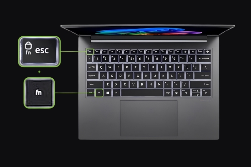 Cách tắt Fn trên laptop Acer 8