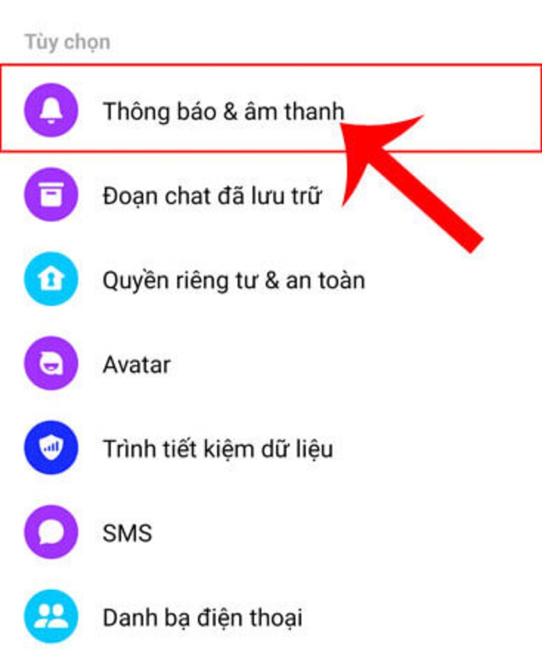 Cách thay đổi âm thanh thông báo Messenger 1