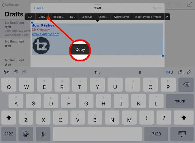 Cách thay đổi chữ kí trong mail trên iPhone và iPad hình 2