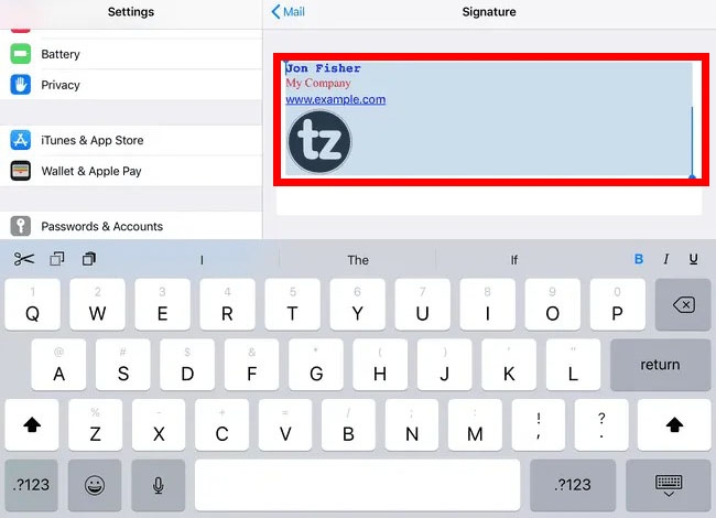 Cách thay đổi chữ kí trong mail trên iPhone và iPad hình 5