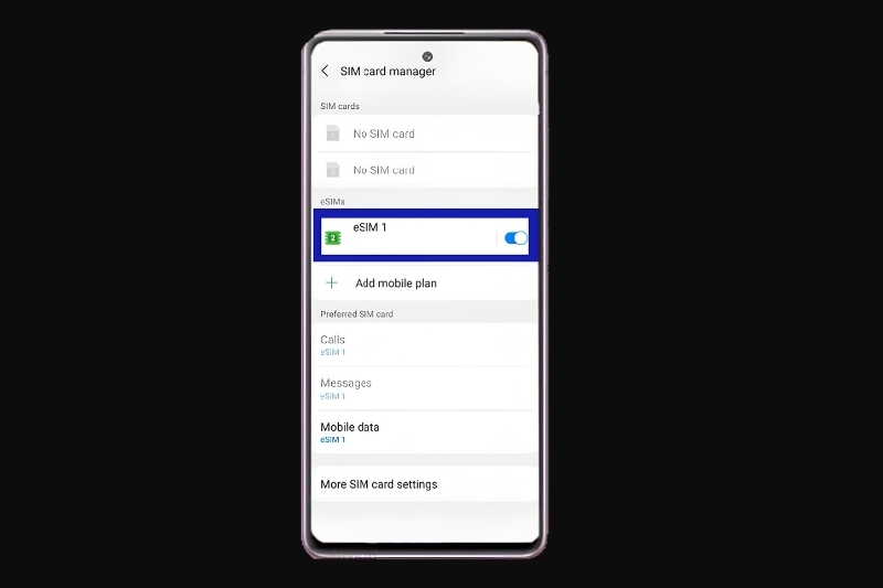 Cách thêm eSIM trên Galaxy A57 4