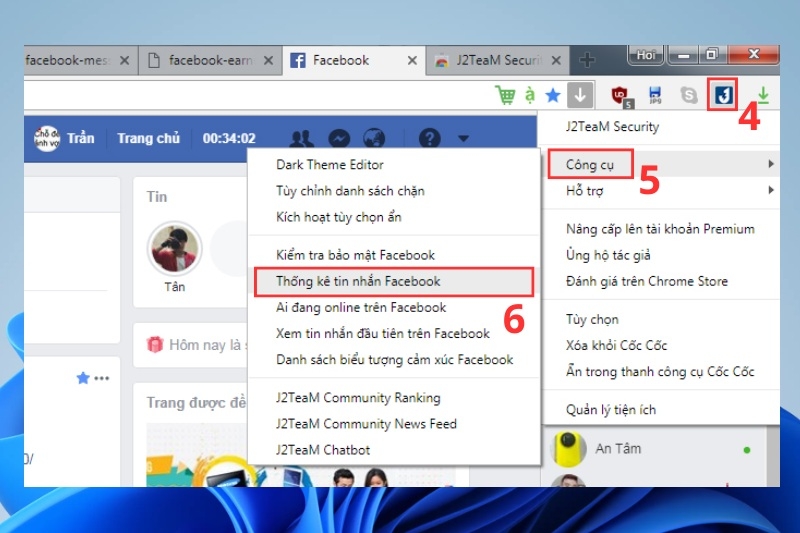 Cách thống kê tin nhắn Facebook ảnh 6