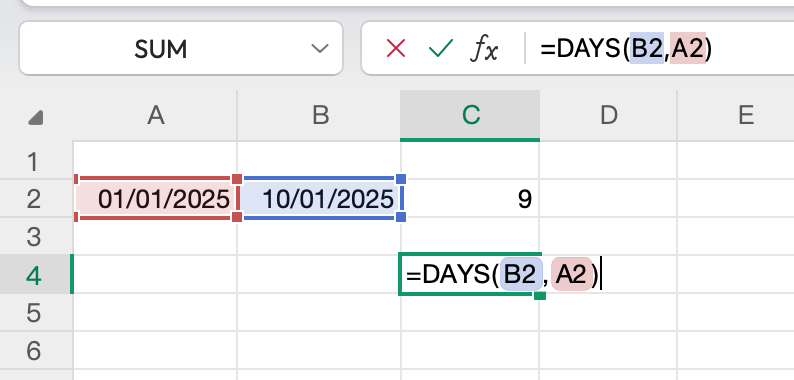 cách tính số ngày trong excel - Hình 2