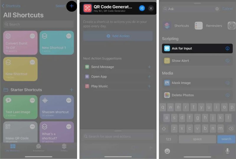 Cách tự tạo mã QR bằng iPhone thông qua ứng dụng Phím tắt
