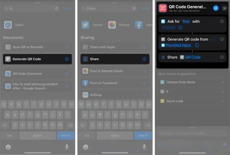 Cách tự tạo mã QR bằng iPhone thông qua ứng dụng Phím tắt