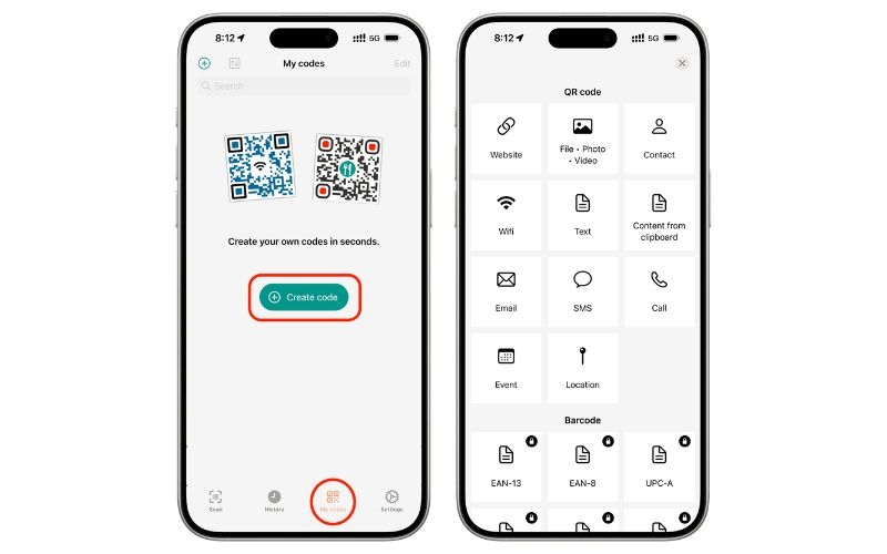 Cách tự tạo mã QR bằng iPhone thông qua ứng dụng