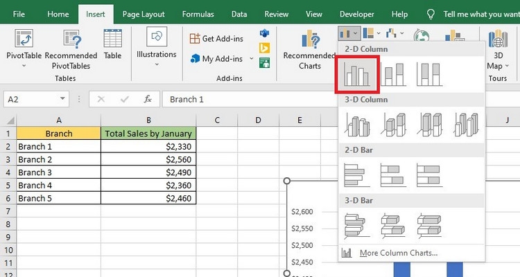 Cách vẽ biểu đồ cột trong Excel - ảnh 3