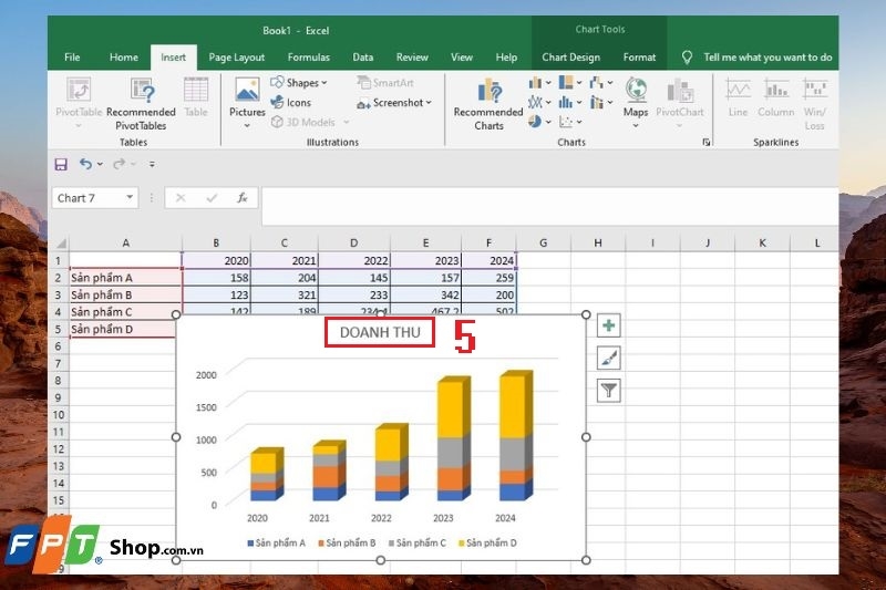 Cách vẽ biểu đồ trong Excel ảnh 4