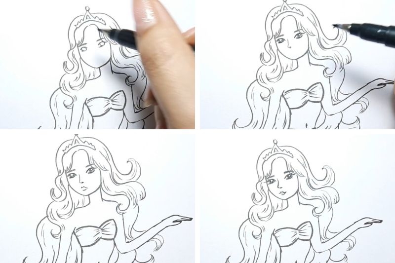 Cách vẽ nàng tiên cá ảnh 9