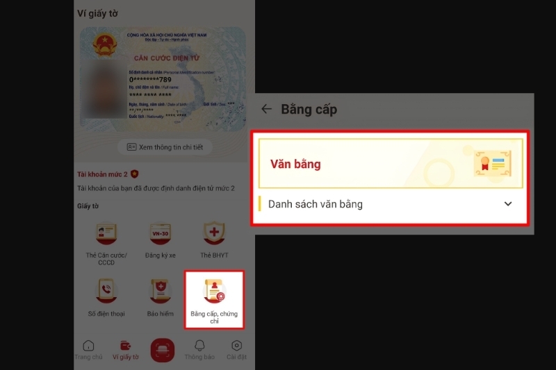 Cách xem học bạ và văn bằng trên VNeID 4