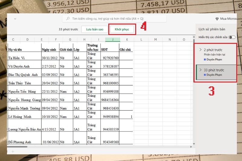 Cách xem lịch sử chỉnh sửa file trong Excel Online ảnh  4