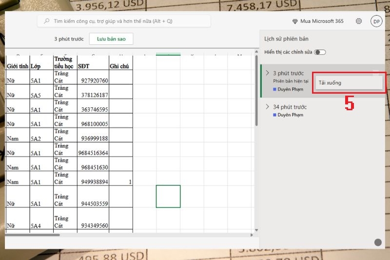 Cách xem lịch sử chỉnh sửa file trong Excel Online ảnh  5
