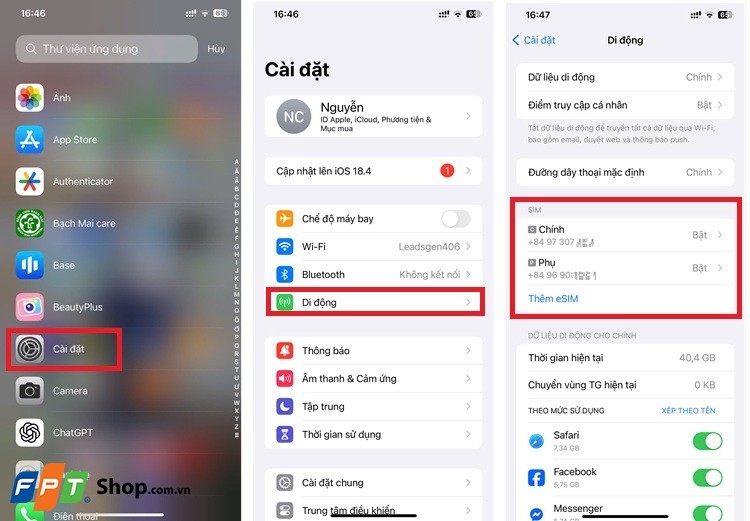 Cách xem số điện thoại của mình trên iPhone 1