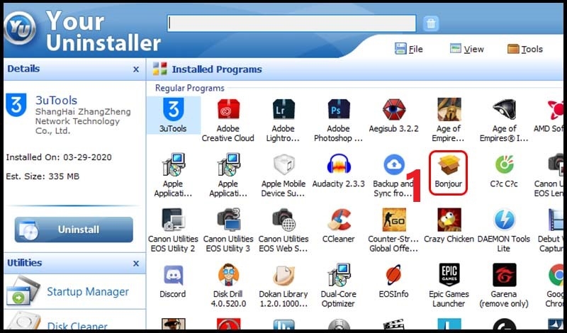 xoa thu muc cai dat bang your uninstaller