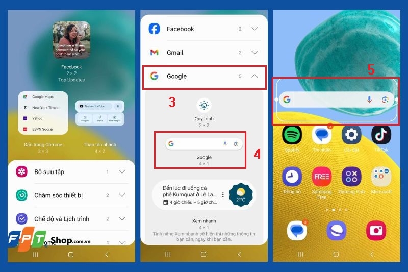 Cài đặt thanh Google trên màn hình điện thoại ảnh 3