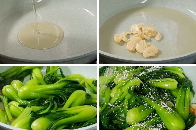 Cải thìa xào tỏi ảnh 4