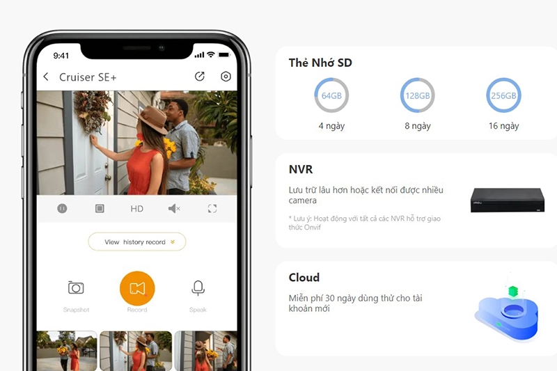 Camera Imou IPC-S31FEP sở hữu dung lượng lưu trữ lớn