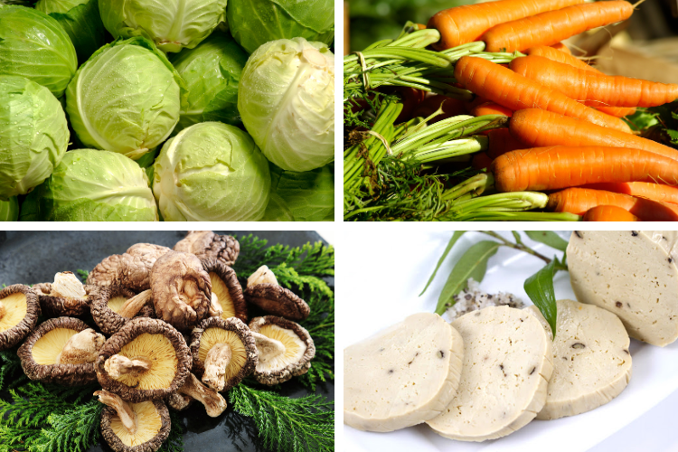 Canh bắp cải cuộn chả chay hình 2